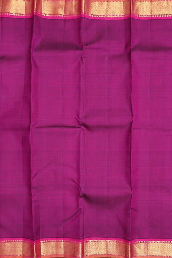 Kanchipuram Silk Saree In Plum Purple With Chevron Border