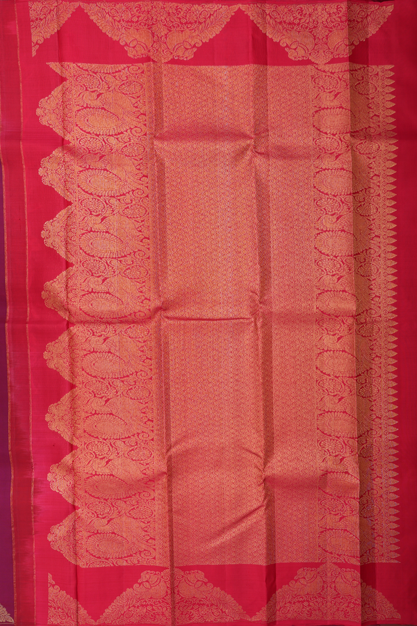 Kanchipuram Silk Saree In Berry Purple With Floral Buttas