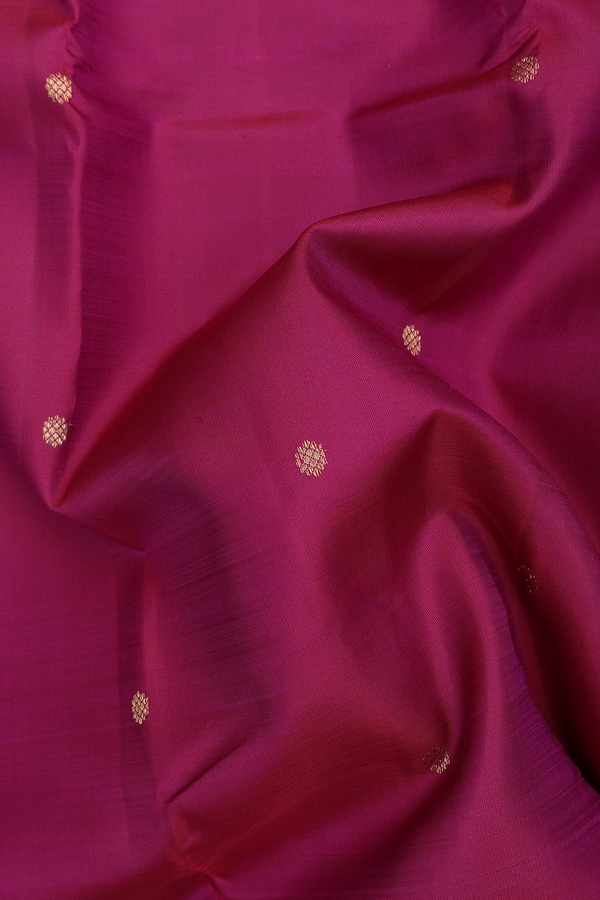 Kanchipuram Silk Saree In Plum Purple With Floral Buttas