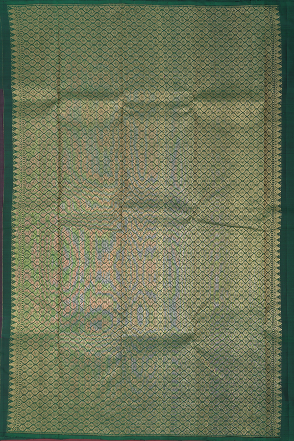 Kanchipuram Silk Saree In Plum Purple With Floral Buttis