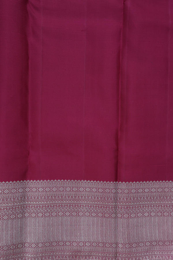 Kanchipuram Silk Saree In Plum Purple With Floral Design