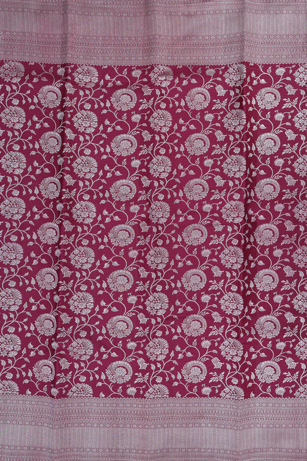 Kanchipuram Silk Saree In Plum Purple With Floral Design