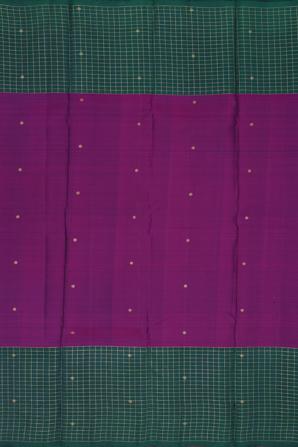 Kanchipuram Silk Saree In Plum Purple With Floral Zari Buttis