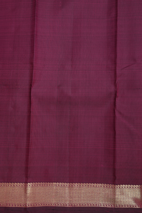 Kanchipuram Silk Saree In Plum Purple With Parrot Motifs