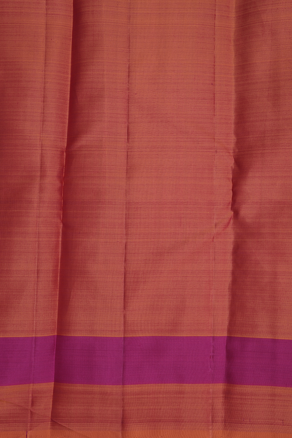 Kanchipuram Silk Saree In Plum Purple With Stripes Design