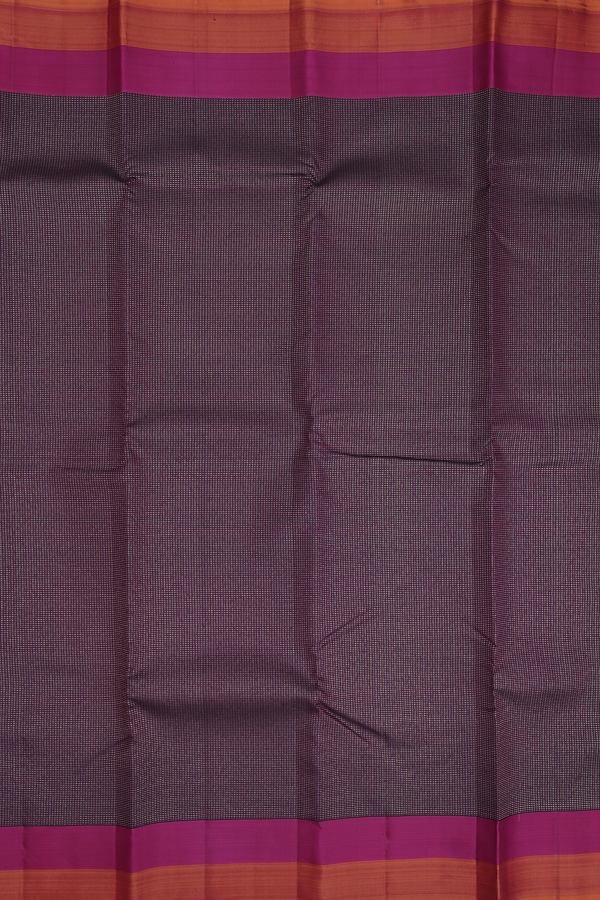 Kanchipuram Silk Saree In Plum Purple With Stripes Design