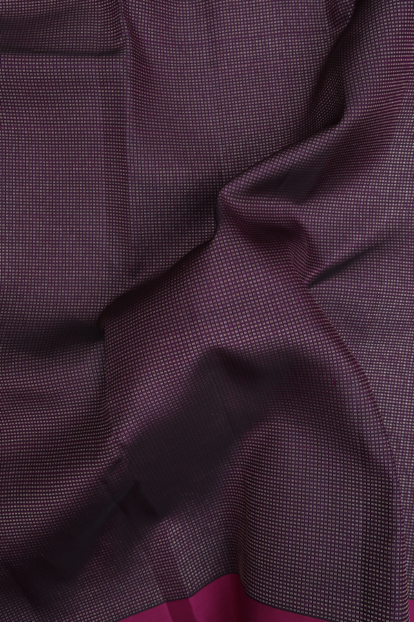 Kanchipuram Silk Saree In Plum Purple With Stripes Design