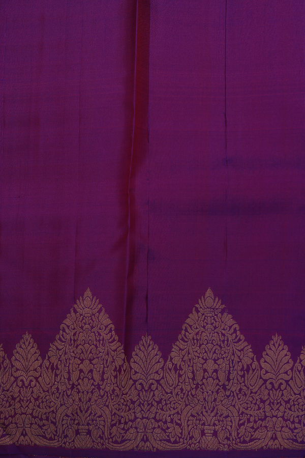 Kanchipuram Silk Saree In Plum Purple With Zari Border