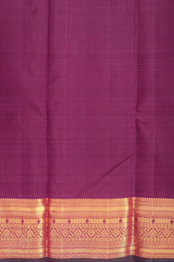Kanchipuram Silk Saree In Plum Purple With Zari Buttas