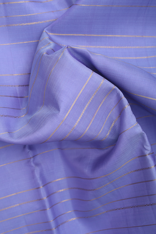 Kanchipuram Silk Saree In Powder Blue With Stripes Design
