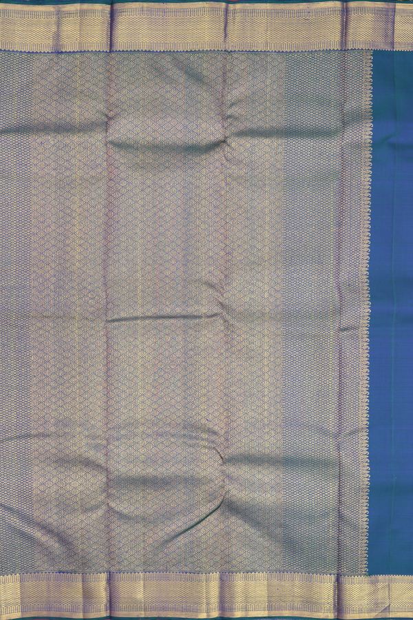 Kanchipuram Silk Saree In Prussian Blue With Brocade Design