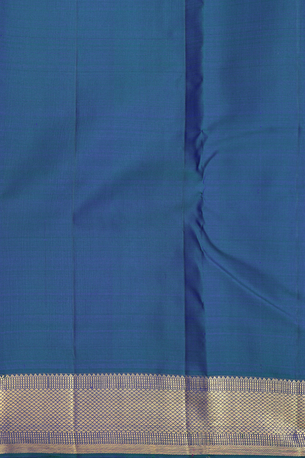 Kanchipuram Silk Saree In Prussian Blue With Brocade Design
