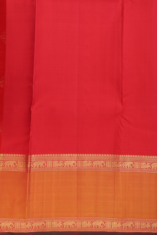 Kanchipuram Silk Saree In Prussian Blue With Checks Design