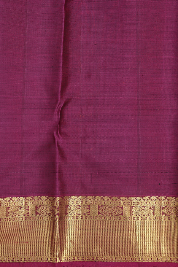 Kanchipuram Silk Saree In Prussian Blue With Jacquard Patter