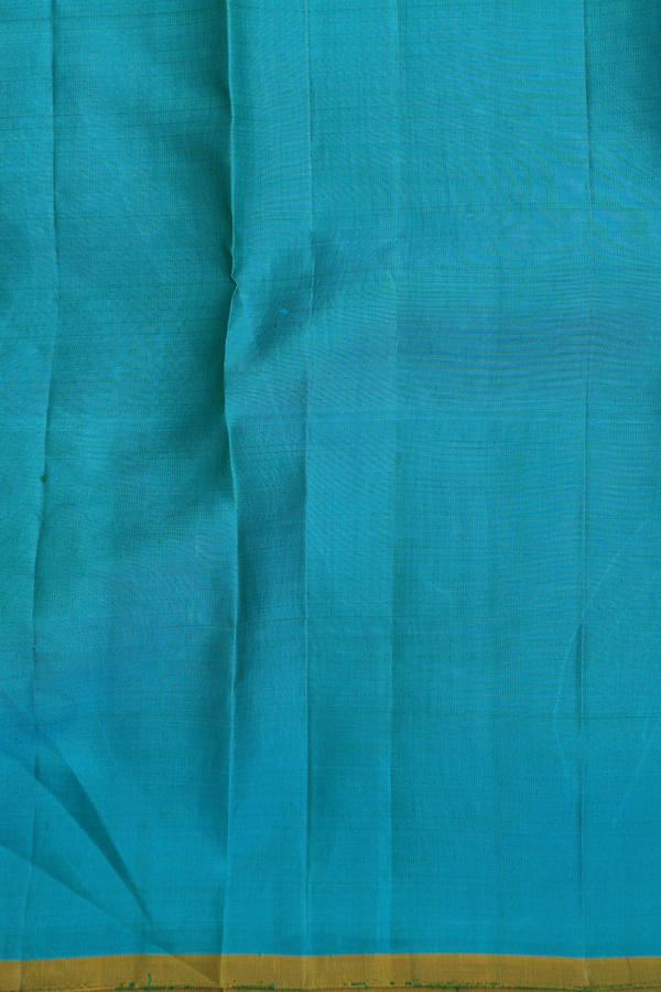 Kanchipuram Silk Saree In Prussian Blue With Stripes Design