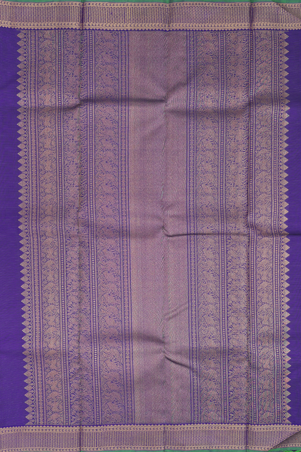 Kanchipuram Silk Saree In Purple Along Stripes With Buttas