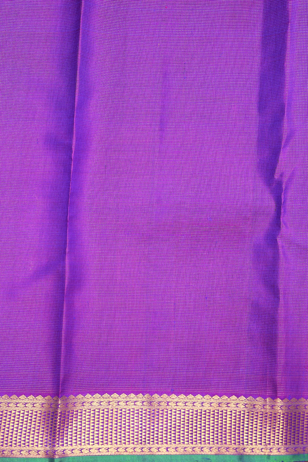 Kanchipuram Silk Saree In Purple Along Stripes With Buttas