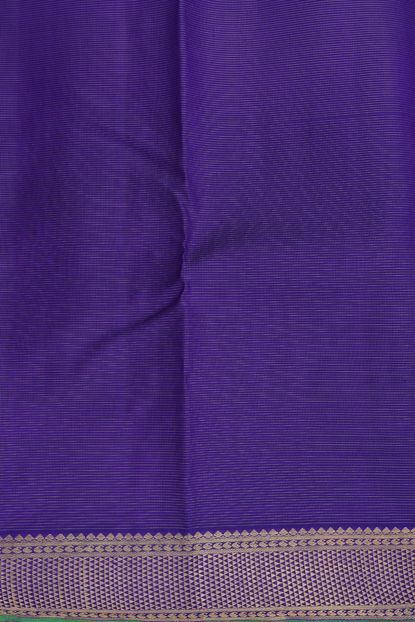 Kanchipuram Silk Saree In Purple Along Stripes With Buttas