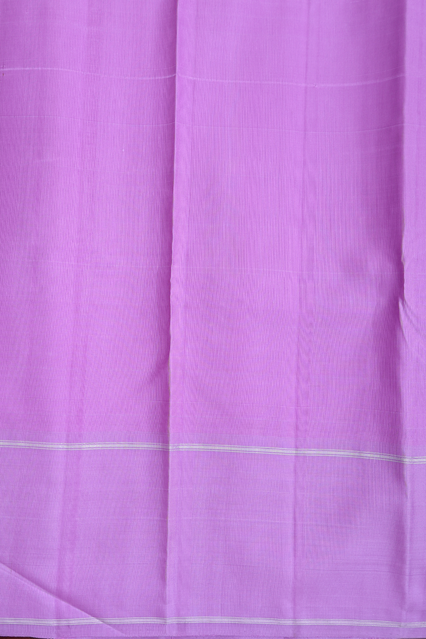 Kanchipuram Silk Saree In Purple And Grey With Checks Design