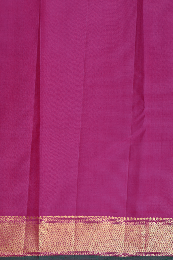 Kanchipuram Silk Saree In Purple And Orange With Checks Design