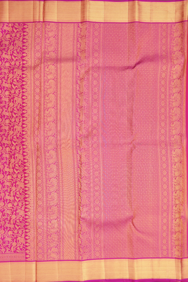 Kanchipuram Silk Saree In Purple Rose With Brocade Design