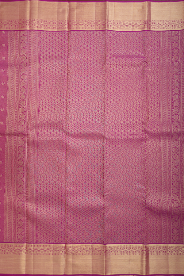 Kanchipuram Silk Saree In Purple Rose With Brocade Design