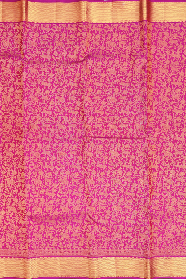 Kanchipuram Silk Saree In Purple Rose With Brocade Design