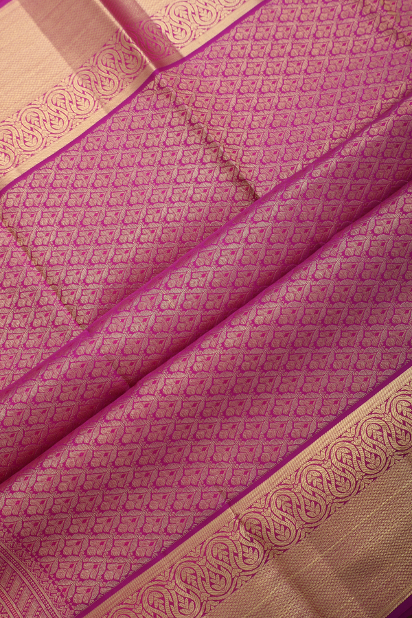 Kanchipuram Silk Saree In Purple Rose With Brocade Design