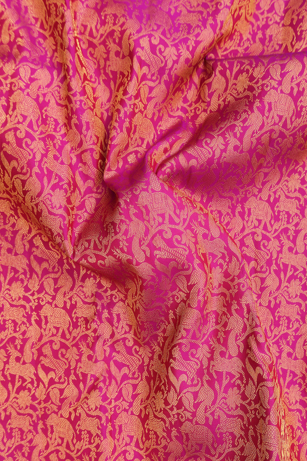 Kanchipuram Silk Saree In Purple Rose With Brocade Design