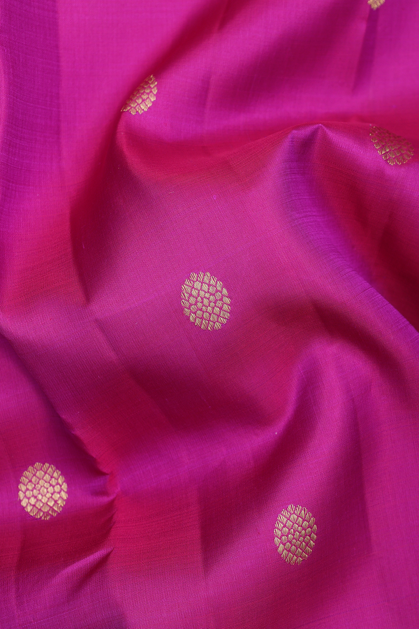 Kanchipuram Silk Saree In Purple Rose With Chakram Buttas