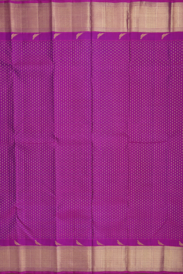 Kanchipuram Silk Saree In Grape Purple With Floral Buttis