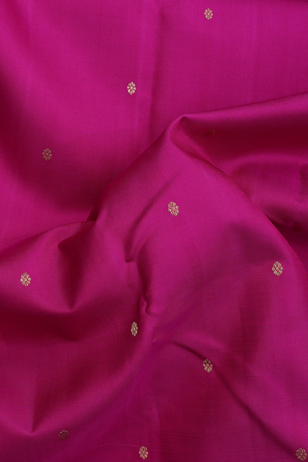 Kanchipuram Silk Saree In Purple Rose With Floral Buttis