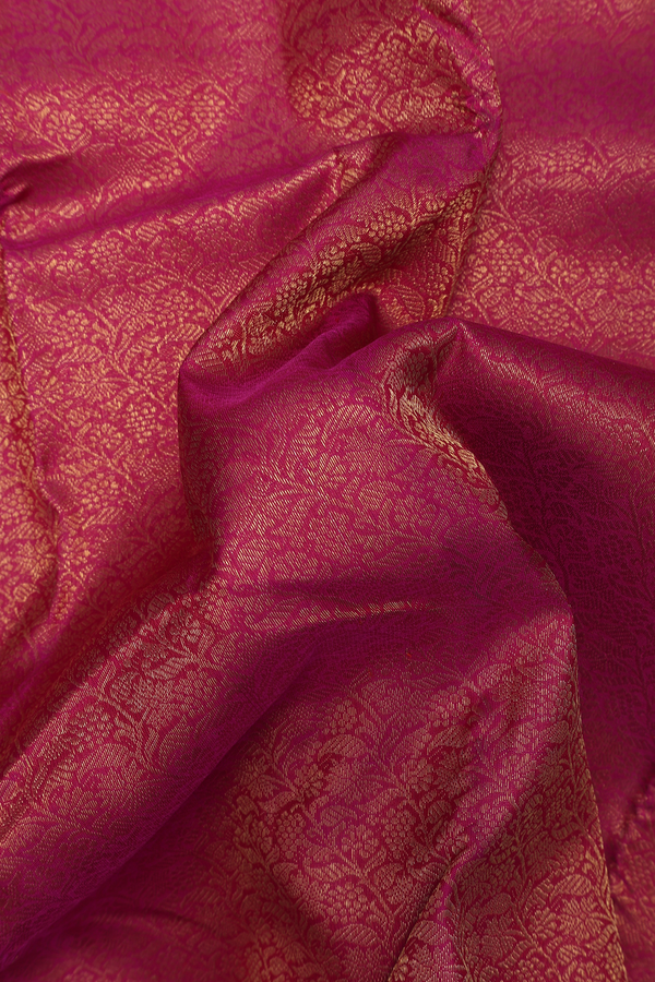 Kanchipuram Silk Saree In Purple Rose With Floral Design