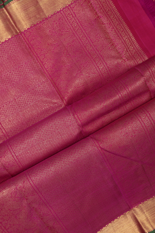 Kanchipuram Silk Saree In Purple Rose With Floral Design