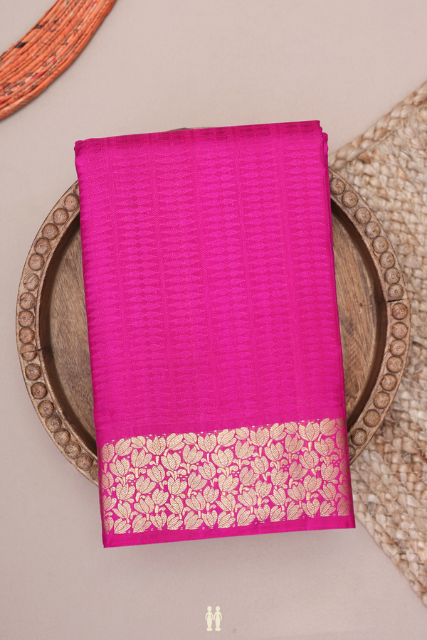 Kanchipuram Silk Saree In Purple Rose With Jacquard Pattern