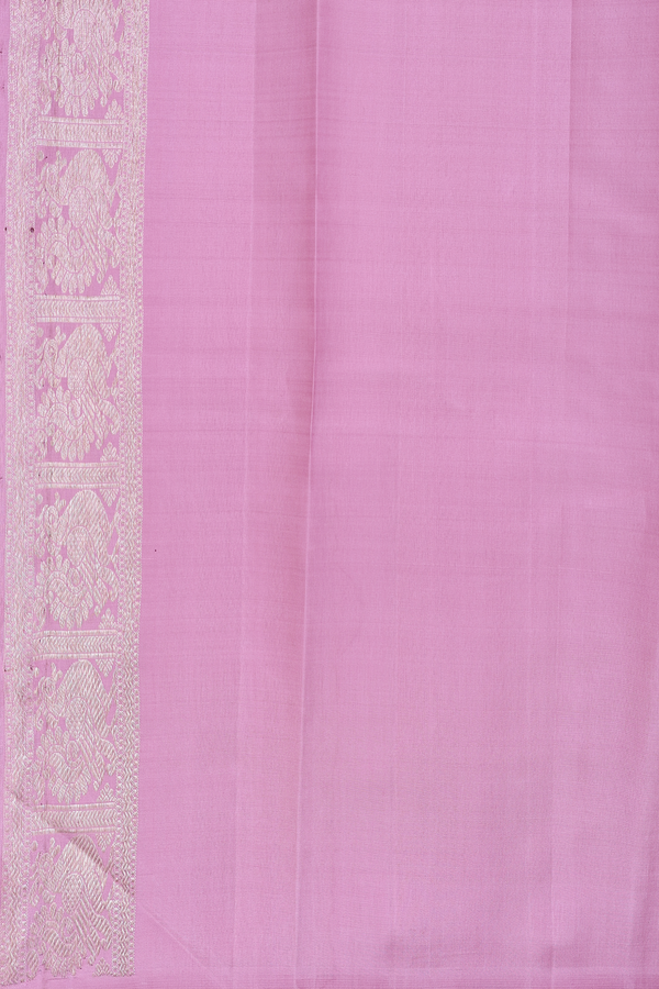 Kanchipuram Silk Saree In Purple Rose With Jacquard Pattern