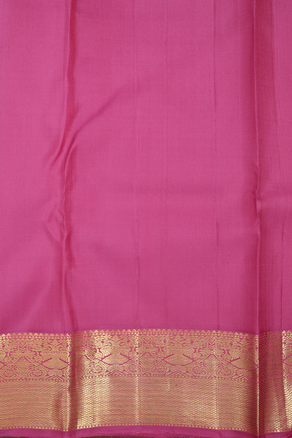 Kanchipuram Silk Saree In Purple Rose With Jacquard Pattern