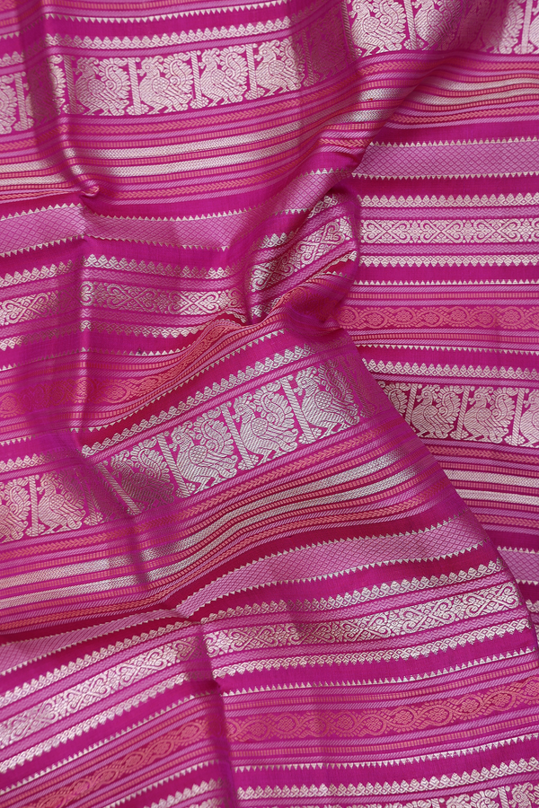 Kanchipuram Silk Saree In Purple Rose With Jacquard Pattern
