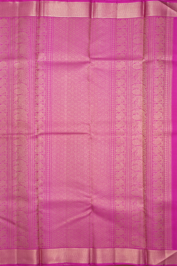 Kanchipuram Silk Saree In Purple Rose With Stripes Design