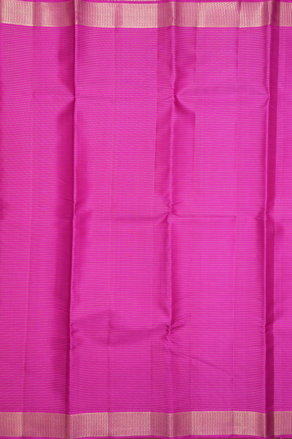 Kanchipuram Silk Saree In Purple Rose With Stripes Design