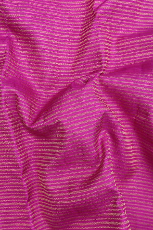 Kanchipuram Silk Saree In Purple Rose With Stripes Design