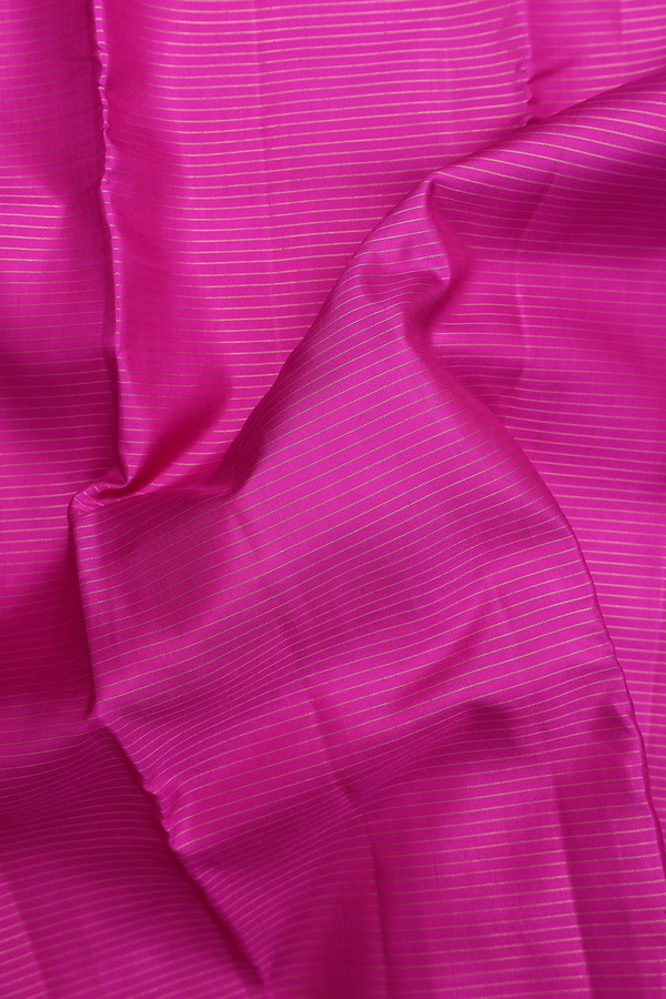 Kanchipuram Silk Saree In Purple Rose With Stripes Design