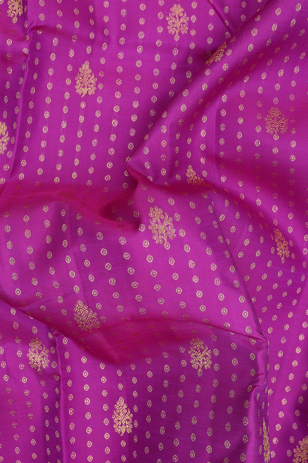 Kanchipuram Silk Saree In Purple Rose With Zari Buttas
