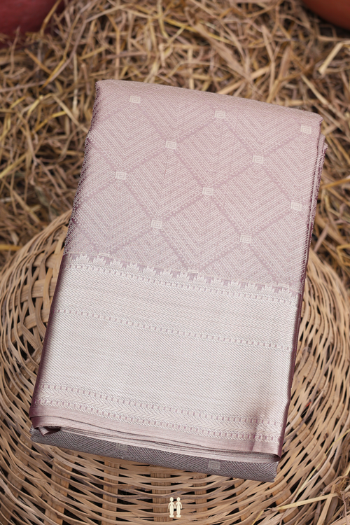 Kanchipuram Silk Saree In Purple Tissue With Allover Design