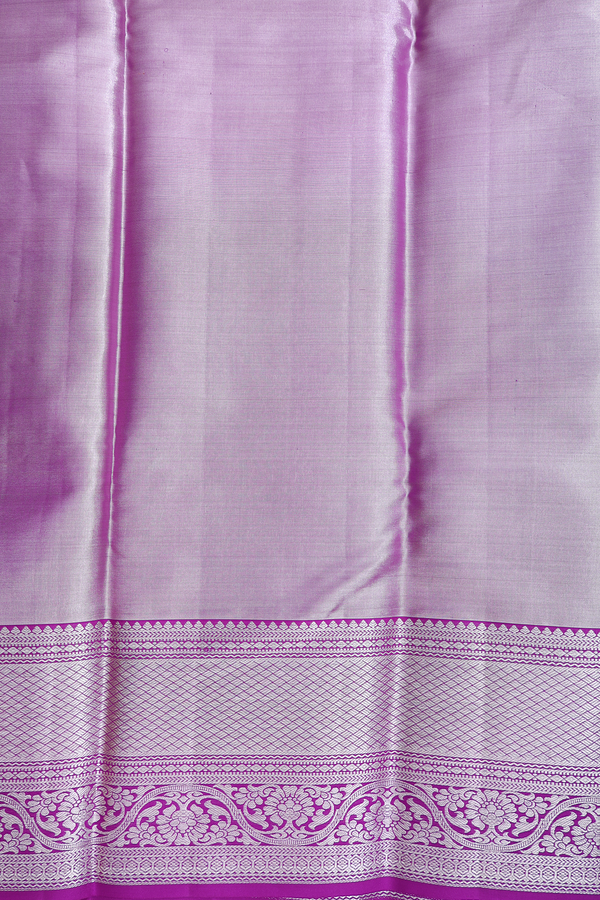 Kanchipuram Silk Saree In Purple Tissue With Floral Design