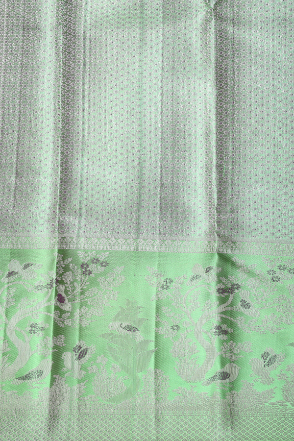 Kanchipuram Silk Saree In Purple With Birds Design