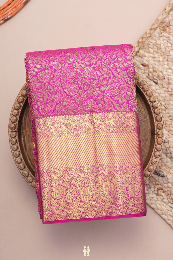 Kanchipuram Silk Saree In Purple With Brocade Design