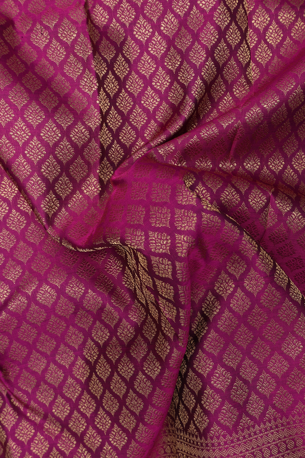 Kanchipuram Silk Saree In Purple With Brocade Design