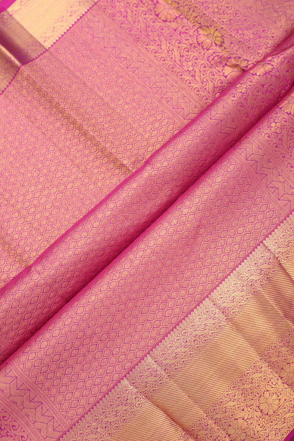 Kanchipuram Silk Saree In Purple With Brocade Design