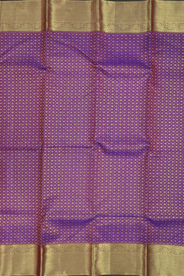 Kanchipuram Silk Saree In Purple With Brocade Design